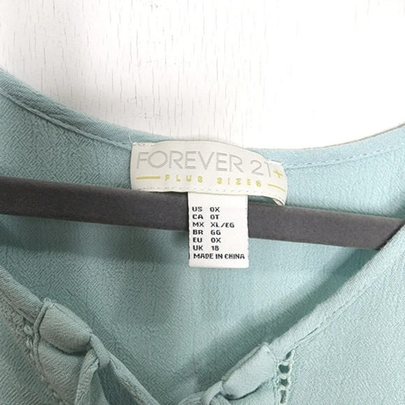 Summer Babe Flutter Sleeve Top Teal Sz XL - Picture 6 of 8